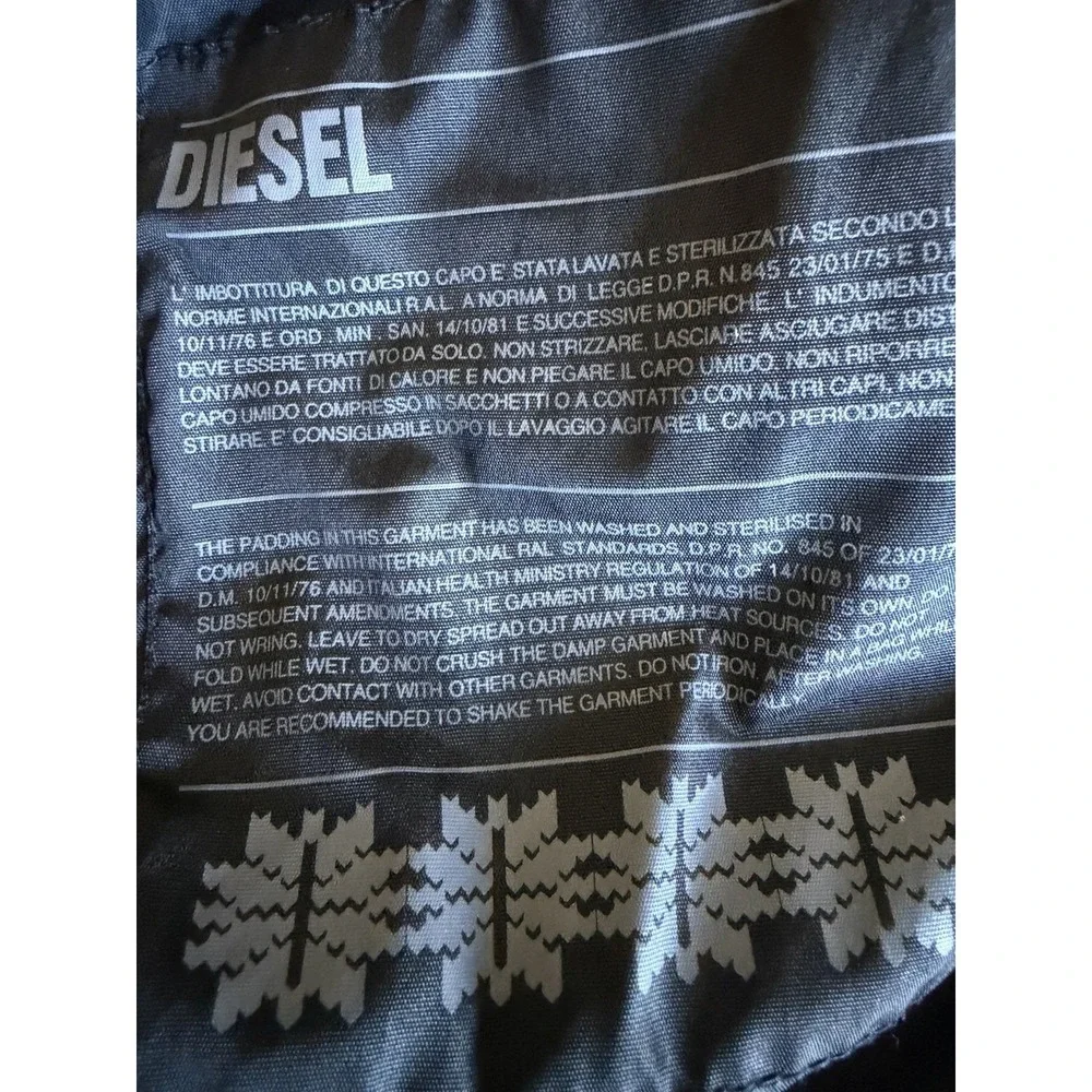 DIESEL Girls Sz 7S Black Down Puffer Coat- No Hood